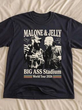 Big Ass Stadium Tour T-Shirt, Post Malone Jelly Roll 2026 Tour - Unisex Black